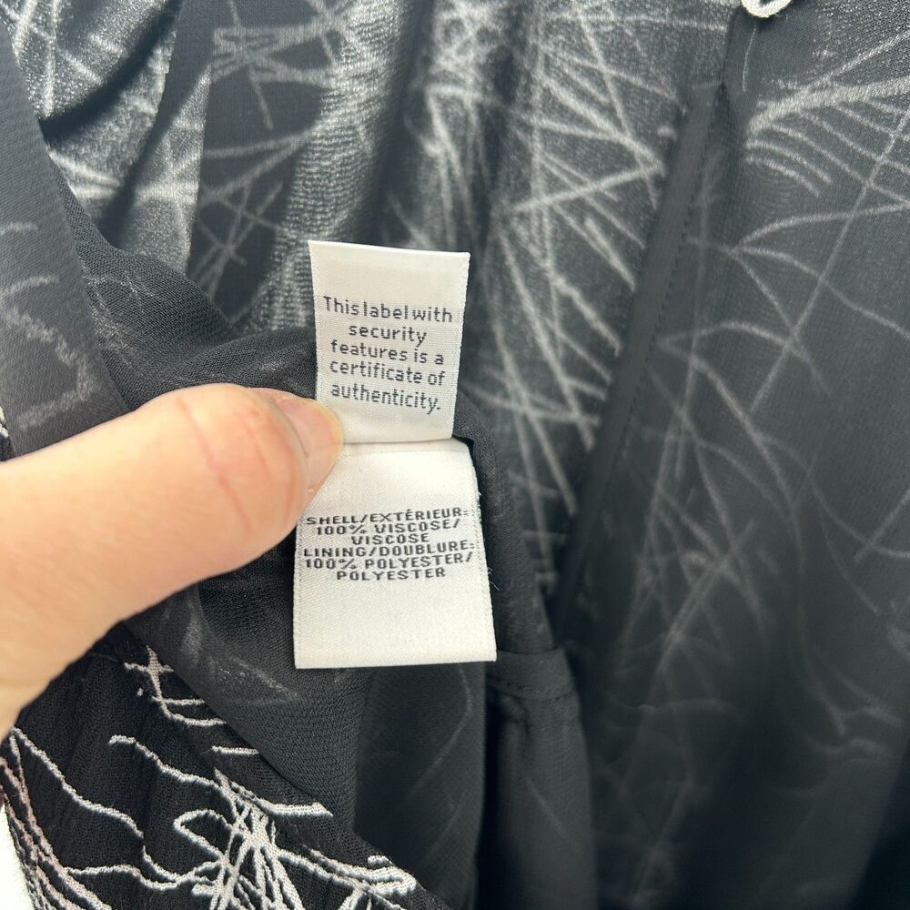 DIANE VON FURSTENBERG Black White Tiered Light Halter Mini Shift Dress Medium - Picture 9 of 9
